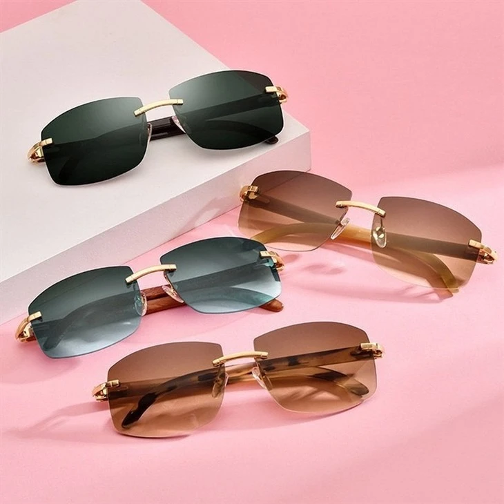 Square Rimless Sunglasses